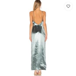 privacy please sage metallic pelican dress